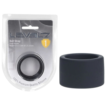 LEVELZ Liquid Silicone Ball Strap - M - Black Ball Strap