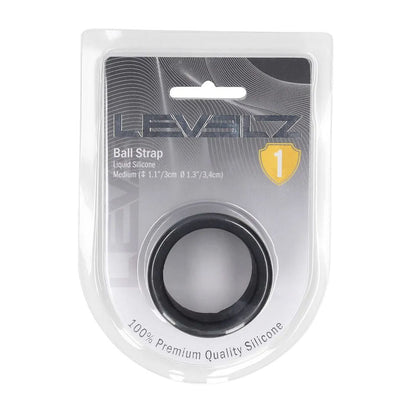 LEVELZ Liquid Silicone Ball Strap - M - Black Ball Strap