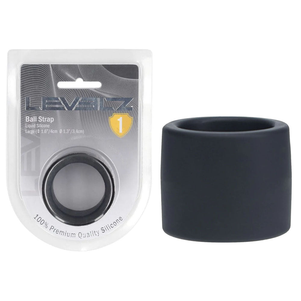 LEVELZ Liquid Silicone Ball Strap - L - Black Ball Strap