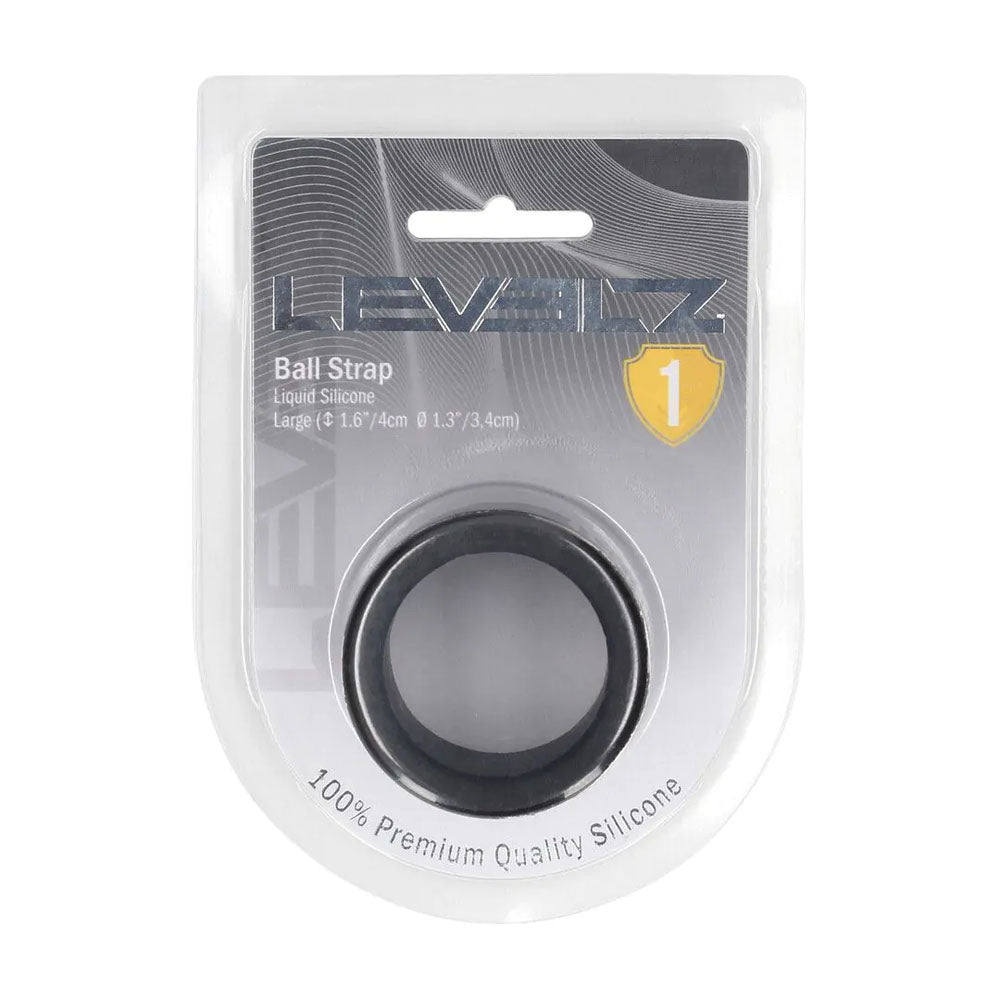 LEVELZ Liquid Silicone Ball Strap - L - Black Ball Strap