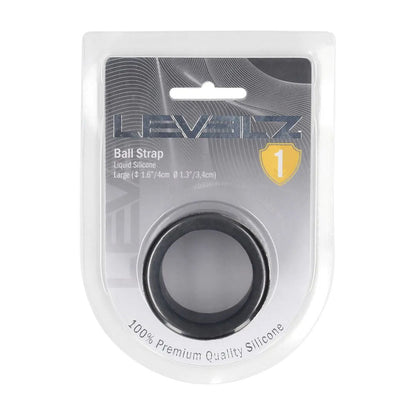 LEVELZ Liquid Silicone Ball Strap - L - Black Ball Strap