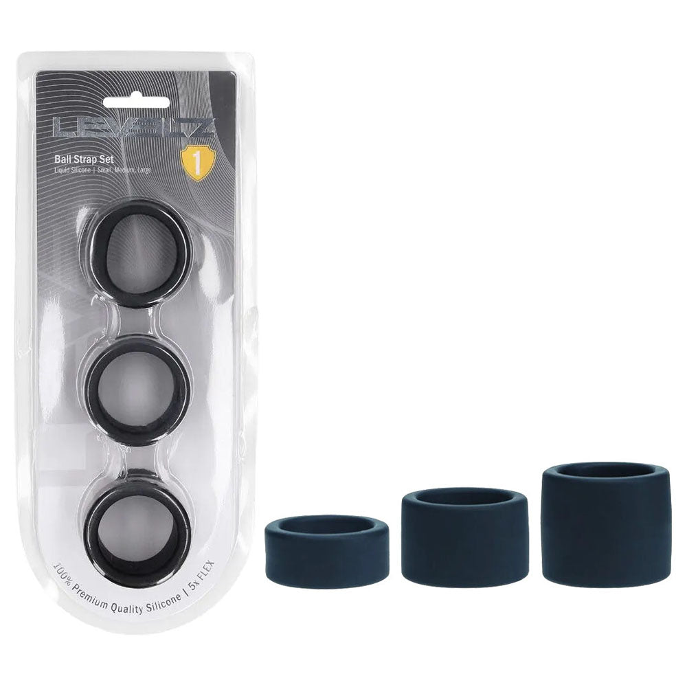 LEVELZ Liquid Silicone Ball Strap Set of 3 - Black Ball Stretchers