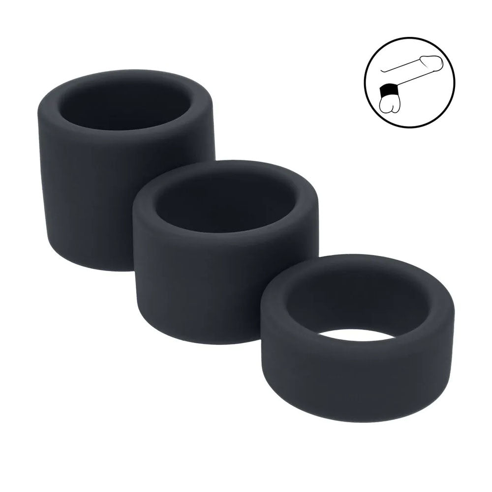 LEVELZ Liquid Silicone Ball Strap Set of 3 - Black Ball Stretchers
