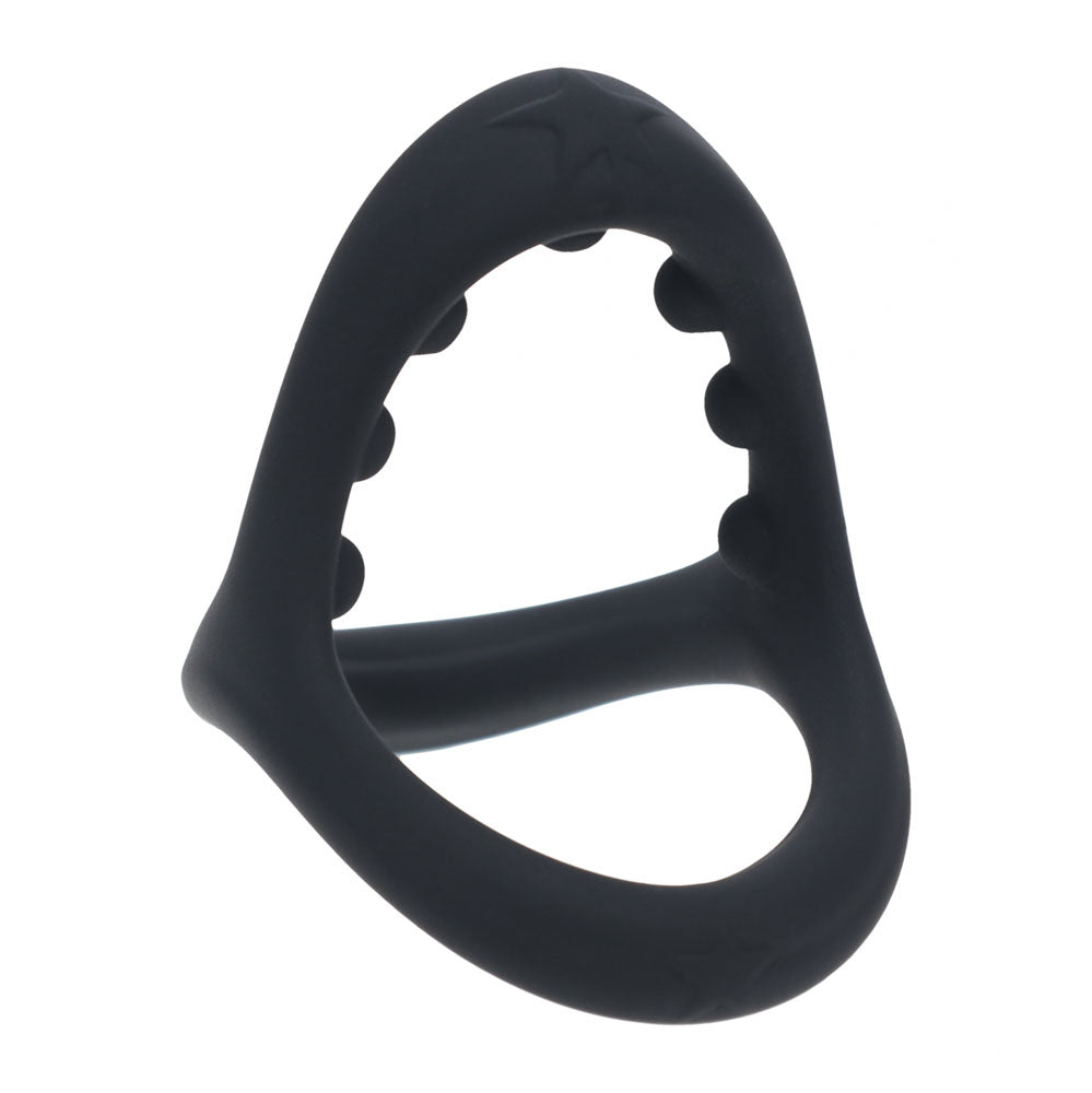 LEVELZ Soft Bead Grip Silicone Cock Ring - Black Cock & Balls Rings