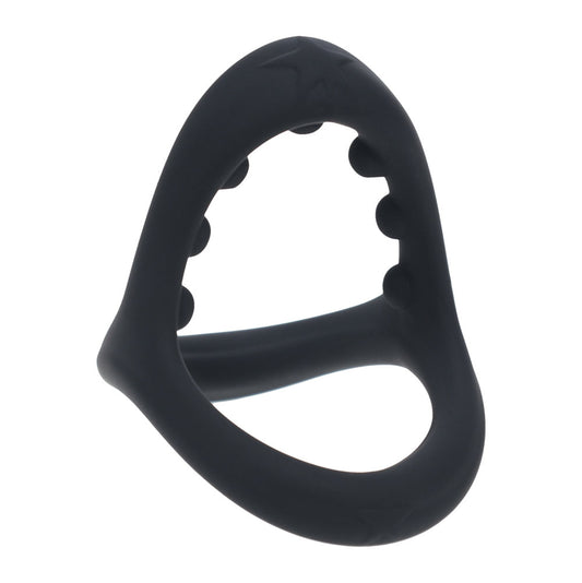 LEVELZ Soft Bead Grip Silicone Cock Ring - Black Cock & Balls Rings