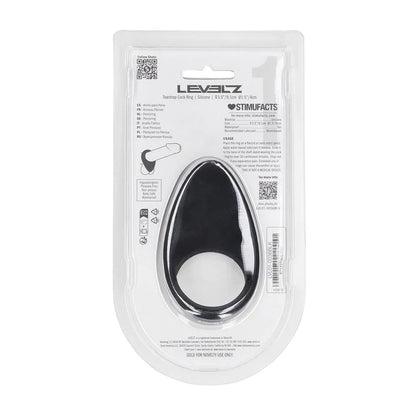 LEVELZ Teardrop Silicone Cock Ring - Black Cock Ring