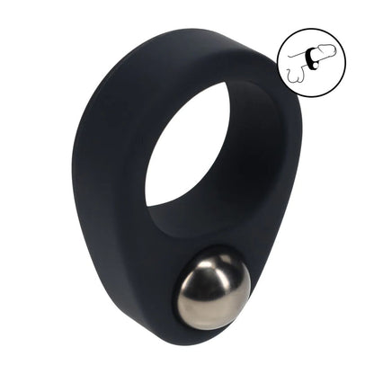 LEVELZ Single Weighted Ball Cock Ring - Black Weighted Cock Ring