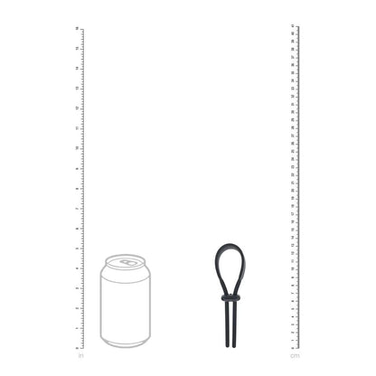 LEVELZ Wide Adjustable Silicone Lasso Cock Ring - Black Adjustable