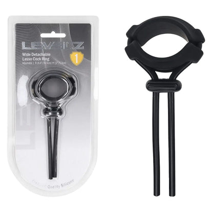 LEVELZ Wide Detachable Lasso Cock Ring - Black Adjustable Cock Ring