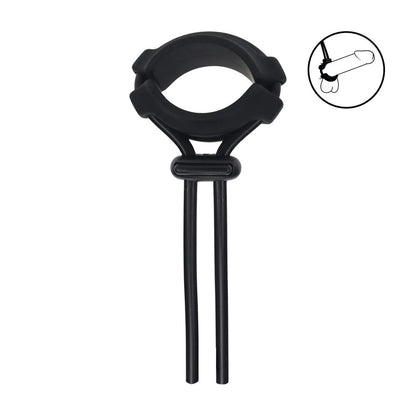 LEVELZ Wide Detachable Lasso Cock Ring - Black Adjustable Cock Ring