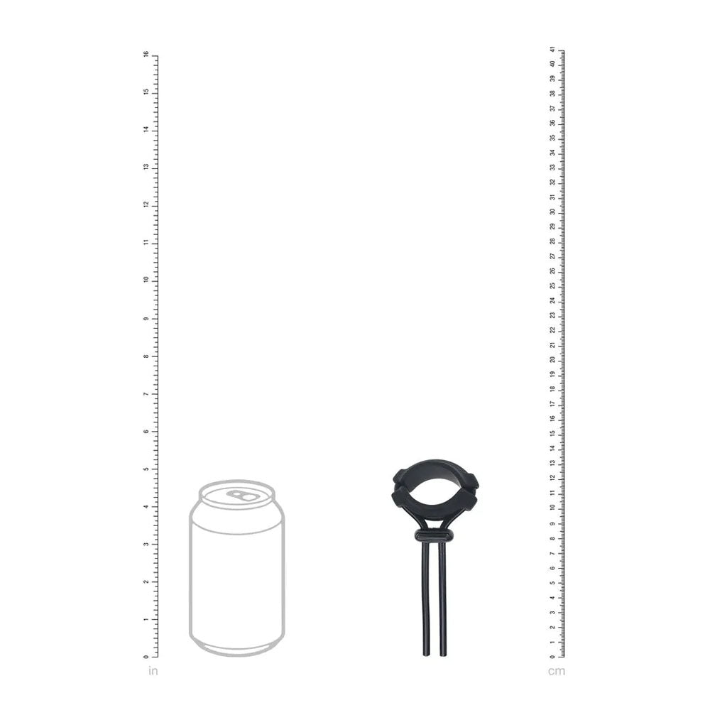 LEVELZ Wide Detachable Lasso Cock Ring - Black Adjustable Cock Ring