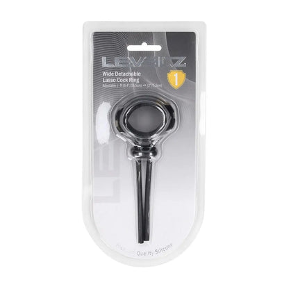 LEVELZ Wide Detachable Lasso Cock Ring - Black Adjustable Cock Ring