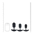 LEVELZ Silicone Weighted Anal Plug Training Set - Black Weighted Butt Plugs - Set of 3 Sizes