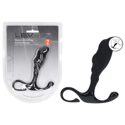 LEVELZ Rippled with Hard Loop Prostate Massager - Medium - Black Medium Prostate Massager