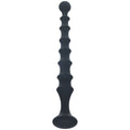 LEVELZ Ribbed Silicone Flared Anal Probe - Black 26.7 cm Anal Beads