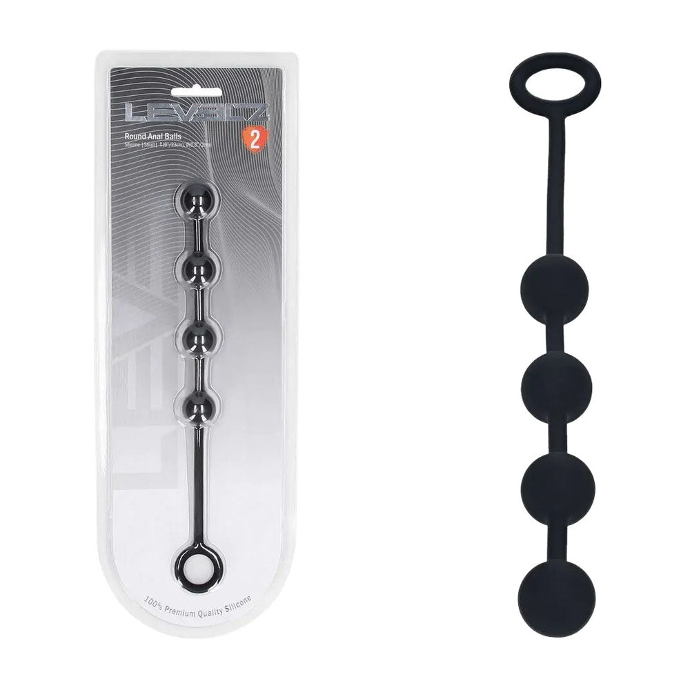 LEVELZ Round Silicone Anal Balls - S - 20mm - Black Small Anal Balls
