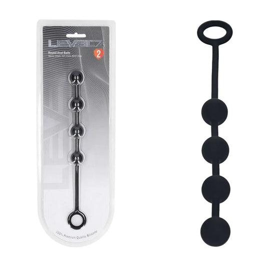 LEVELZ Round Silicone Anal Balls - S - 20mm - Black Small Anal Balls