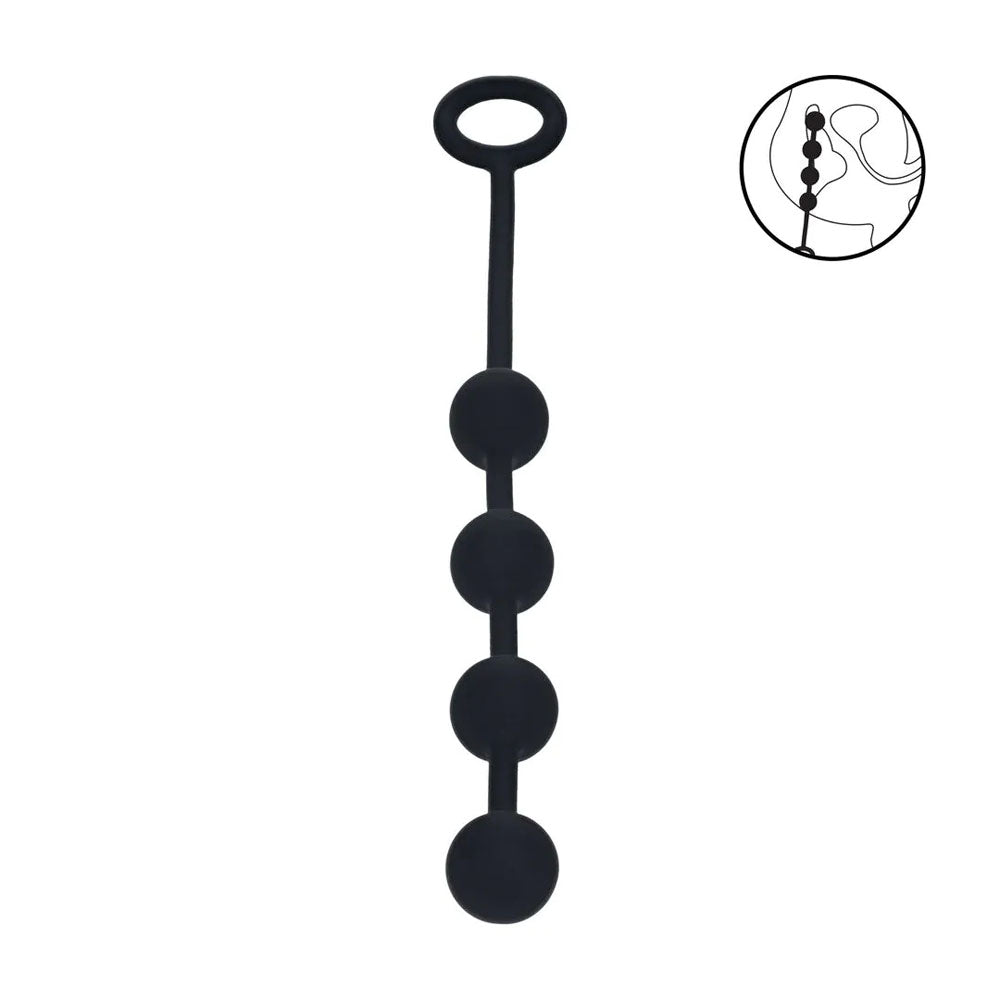 LEVELZ Round Silicone Anal Balls - S - 20mm - Black Small Anal Balls