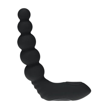 LEVELZ Rechargeable Beaded Prostate Massager - Black USB Rechargeable Heating + Vibrating Prostate Massager