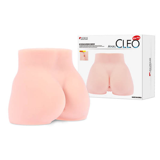 Kokos Mini Butt Cleo Anal. Studio photo of the flesh stroker on a white background.