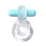 Maia Jayden - Clear/Blue USB Rechargeable Vibrating Cock & Ball Rings - Image 4