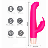 Maia HAILEY PRO - Pink 15.2 cm QI Wireless Rechargeable Rabbit Vibrator - Image 3