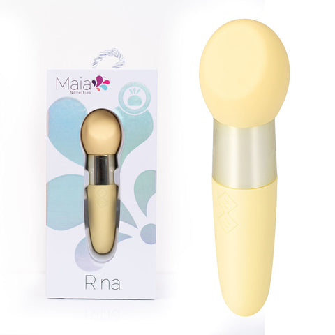 Maia RINA - Yellow - Yellow 13.3 cm USB Rechargeable Vibrator - Image 1