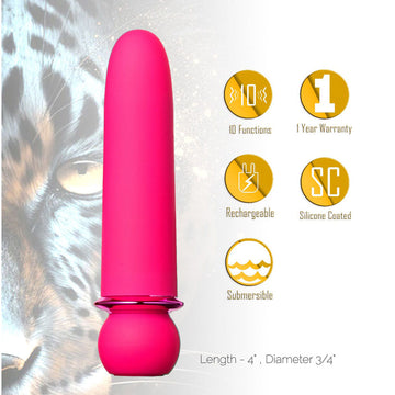 Maia JAGUAR - Pink - Pink 10.1 cm USB Rechargeable Bullet
