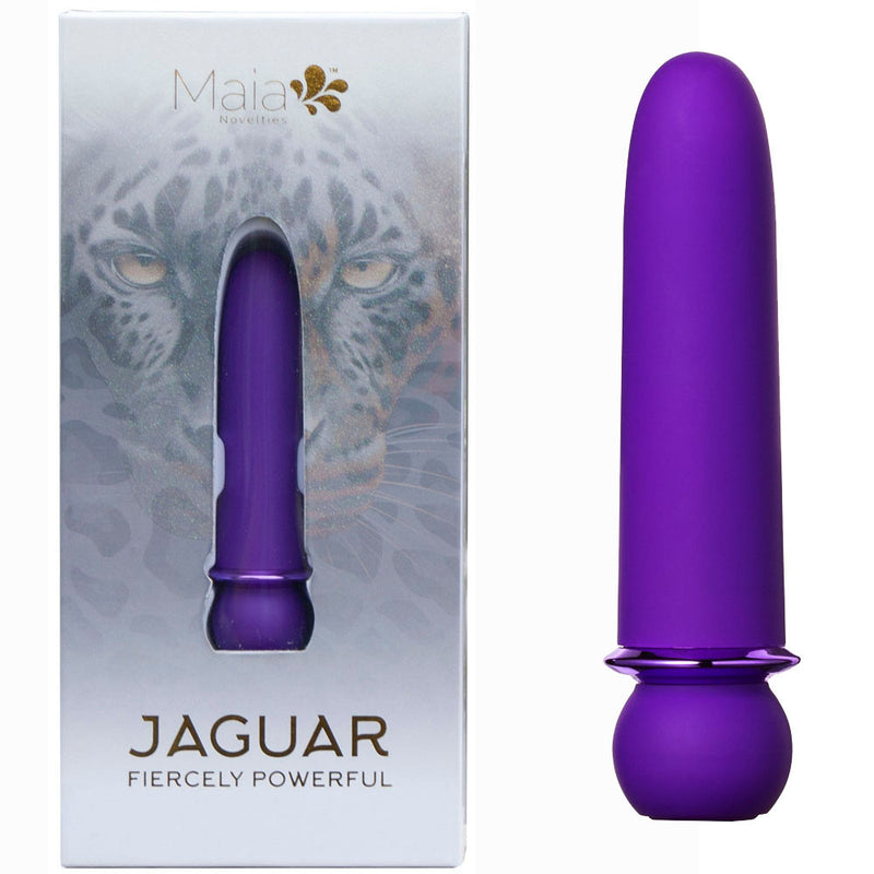 Purple toy with 'Maia' branding and tiger design on packaging