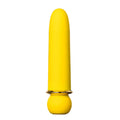 Yellow silicone sleeve with gold base on a white background