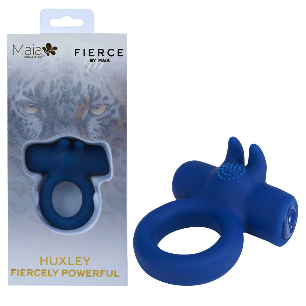 Maia HUXLEY - Blue USB Rechargeable Strong Vibrating Cock Ring
