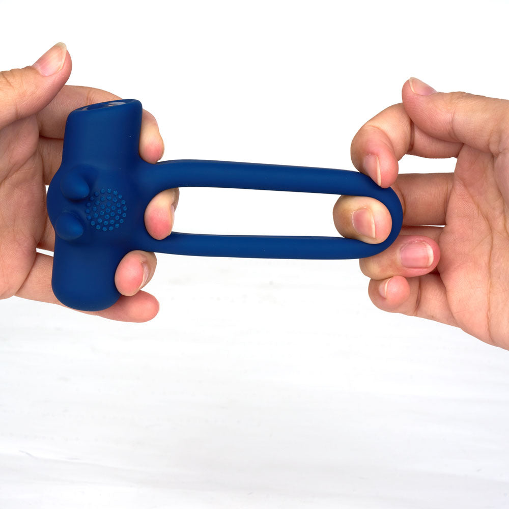 Maia HUXLEY - Blue USB Rechargeable Strong Vibrating Cock Ring