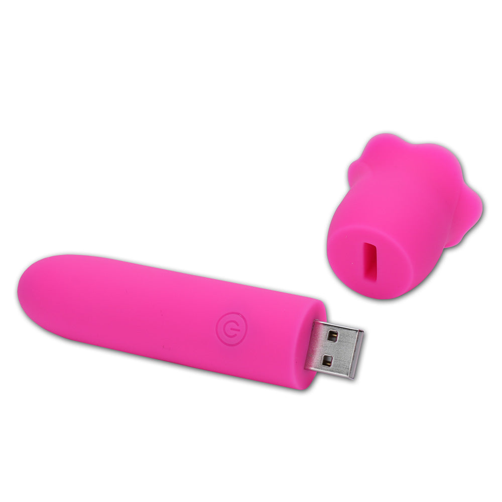 Maia VIBEDRIVE - Pink 10 cm USB Rechargeable Bullet with 16 GB Storage