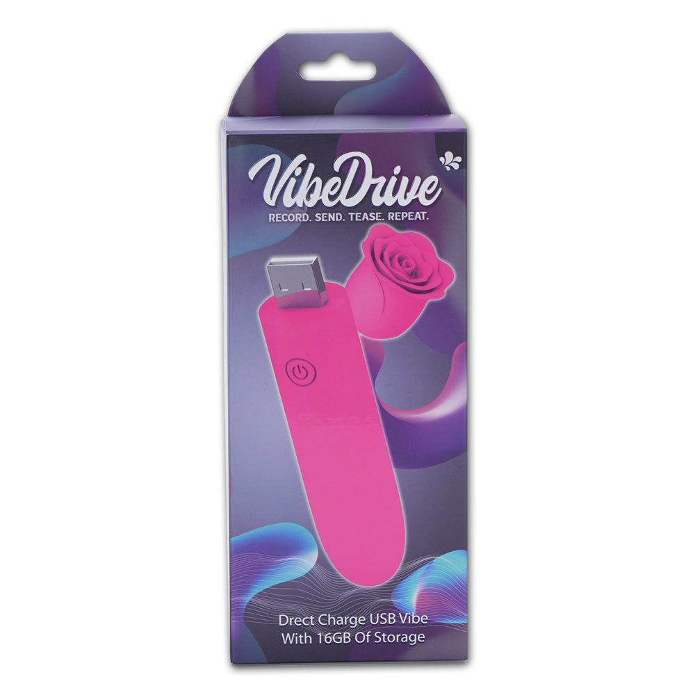Maia VIBEDRIVE - Pink 10 cm USB Rechargeable Bullet with 16 GB Storage