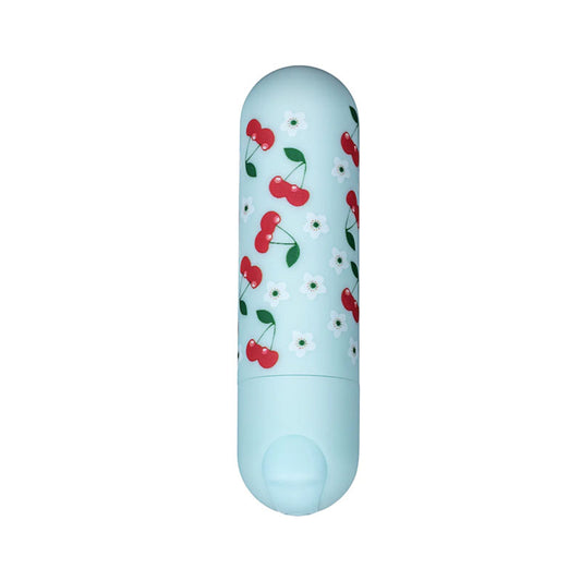 Maia Sherri Baby Blue 7.6 cm USB Rechargeable Bullet. Full view of the bullet on a white background.