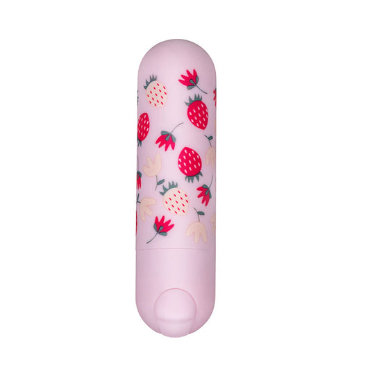 Maia Bari Baby Pink 7.6 cm USB Rechargeable Bullet. Full view of the bullet on a white background.