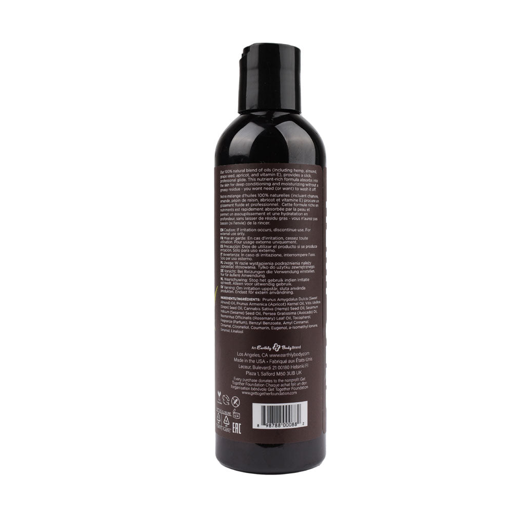 Hemp Seed Massage & Body Oil - Nag Champa Scented - 237 ml Bottle