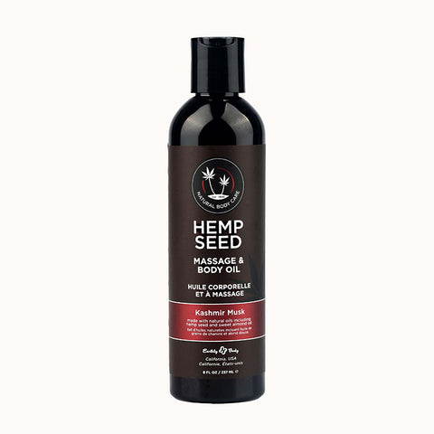 Hemp Seed Massage & Body Oil - Kashmir Musk (Brandy, Magnolia & Vanilla Musk) Scented - 237 ml - Image 1