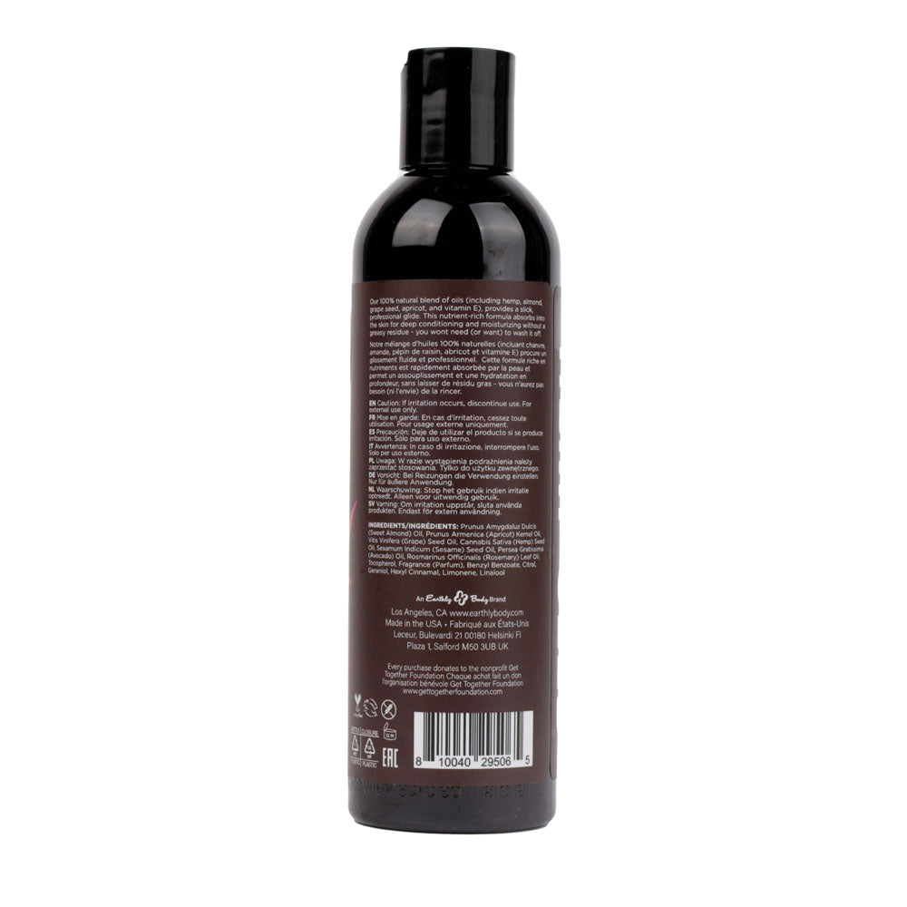 Hemp Seed Massage & Body Oil - Zen Berry Rose Scented - 237 ml