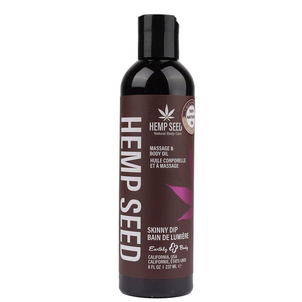 Hemp Seed Massage & Body Oil - Skinny Dip Scented - 237 ml Bottle