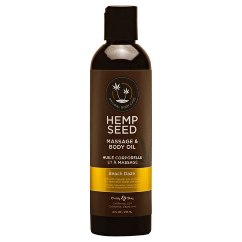 Hemp Seed Massage & Body Oil - Beach Daze (Coconut & Pineapple) Scented - 237 ml Bottle - Image 1