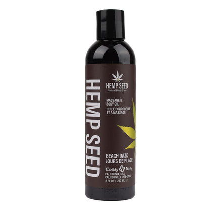 Hemp Seed Massage & Body Oil - Beach Daze Scented - 237 ml Bottle