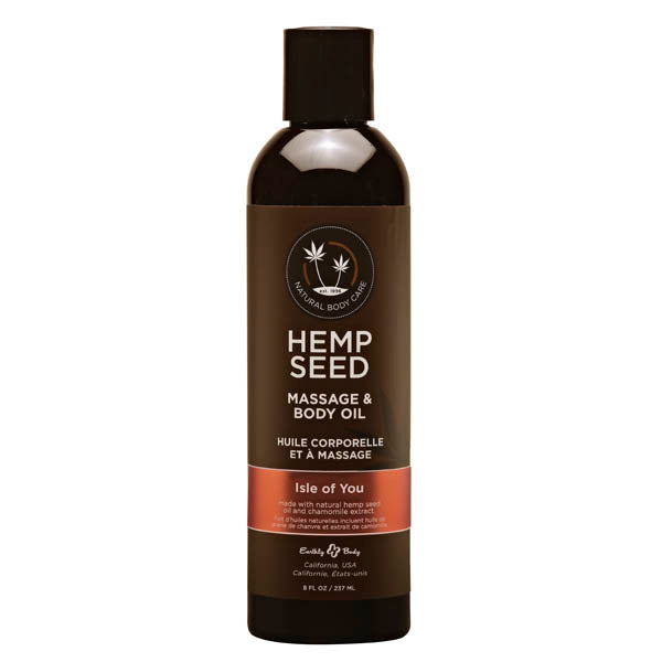 Hemp Seed Massage & Body Oil - Coconut Water, Citrus & Vanilla (Isle Of You) Scented - 237 ml Bottle - Image 1