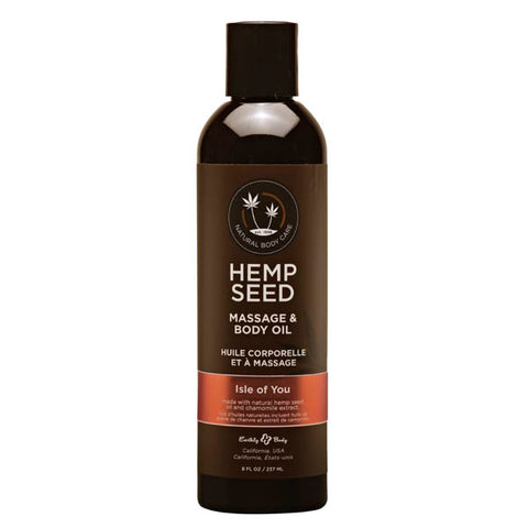 Hemp Seed Massage & Body Oil - Coconut Water, Citrus & Vanilla (Isle Of You) Scented - 237 ml Bottle - Image 1