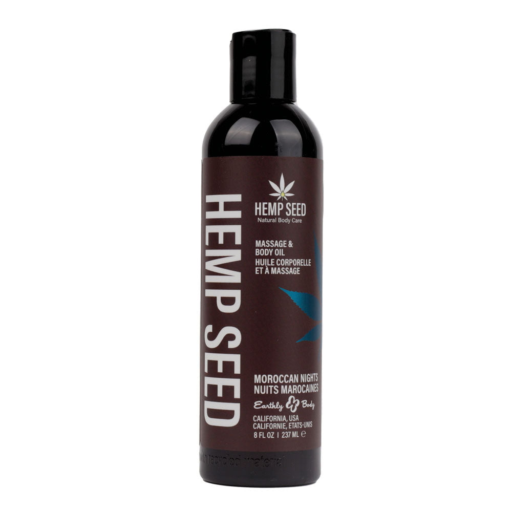 Hemp Seed Massage & Body Oil - Moroccan Nights Scented - 237 ml Bottle