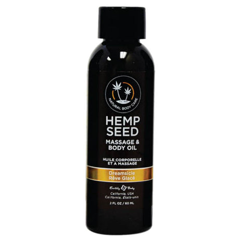 Hemp Seed Massage & Body Oil - Dreamsicle (Tangerine & Plum) Scented - 59 ml Bottle - Image 1