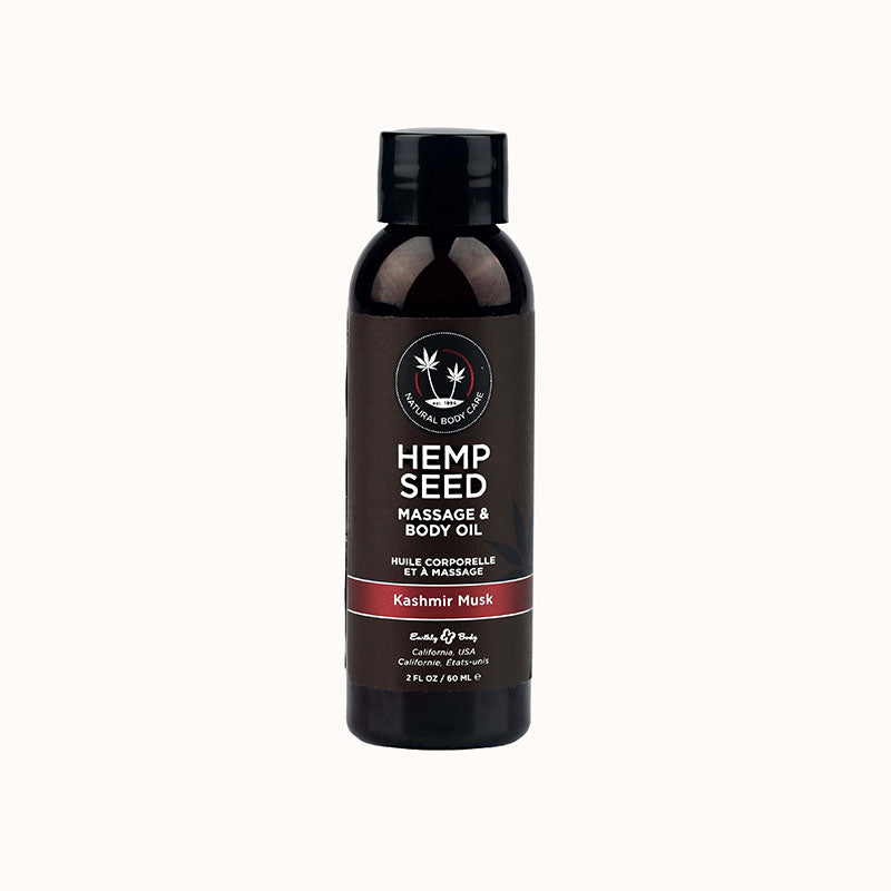 Hemp Seed Massage & Body Oil - Kashmir Musk (Brandy, Magnolia & Vanilla Musk) Scented - 59 ml - Image 1