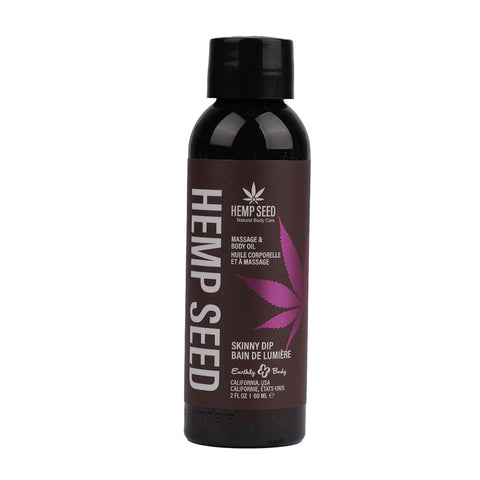 Hemp Seed Massage & Body Oil - Skinny Dip (Vanilla & Faiy Floss) Scented - 59 ml Bottle - Image 1