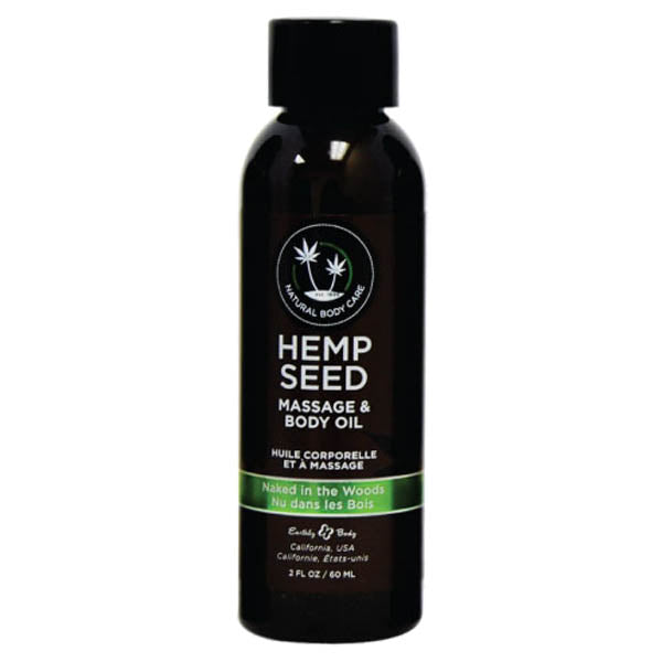 Hemp Seed Massage & Body Oil - Naked In The Woods (White Tea & Ginger) Scented - 59 ml Bottle - Image 1
