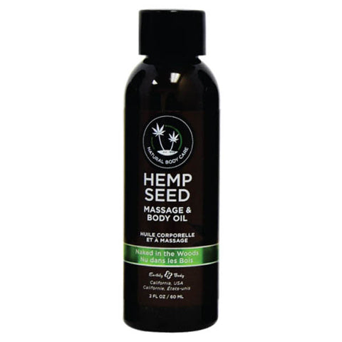 Hemp Seed Massage & Body Oil - Naked In The Woods (White Tea & Ginger) Scented - 59 ml Bottle - Image 1